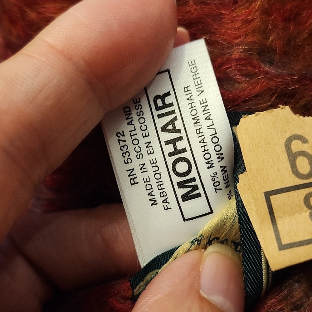 Holland & Holland New Long Pink, Grey, Orange Mohair Wool Scarf, OS $75 - Picture 11 of 11